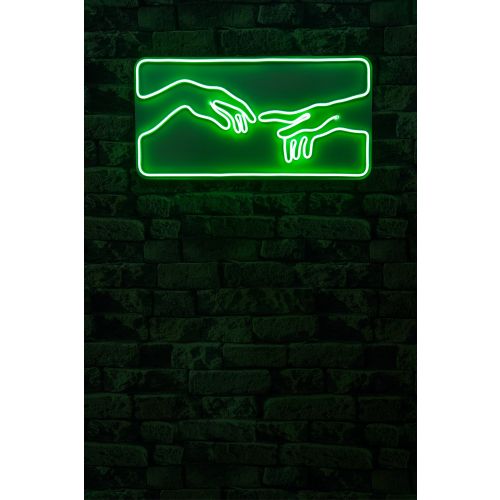 Wallity Ukrasna plastična LED rasvjeta, Creation of Adam - Green slika 3