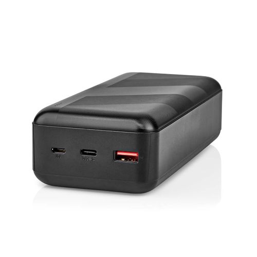 Prijenosno napajanje powerbank NEDIS UPBKPD30000BK, 30.000 mAh, 1x USB-C, 1x USB-A, crno slika 1