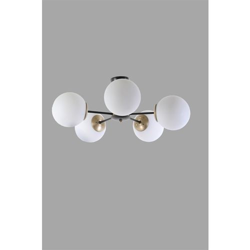 Venüs 5 Li Beyaz Camlı Avize White Chandelier slika 3