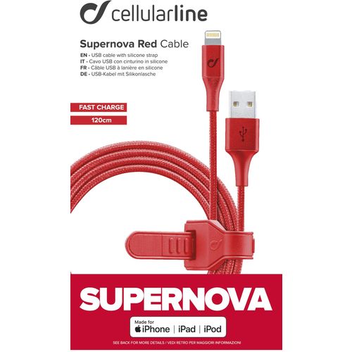 Cellularline kabel Cosmic Lightning 120 cm crveni slika 4