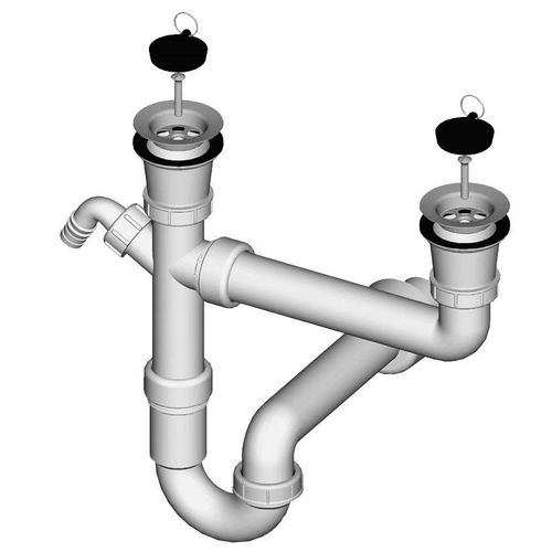 Sifon za sudoper - dvodijelni, rešetka Ø 70 mm (3365) slika 1