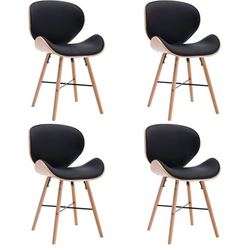 Blagovaonske stolice od umjetne kože i drva 4 kom crne slika 17