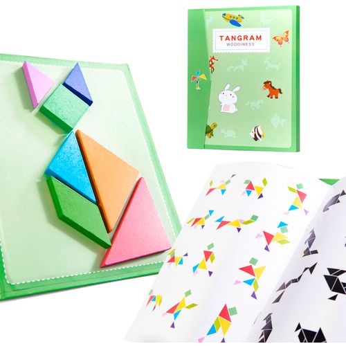 Montessori magnetna knjiga puzzle 3d tangram blokovi slika 1