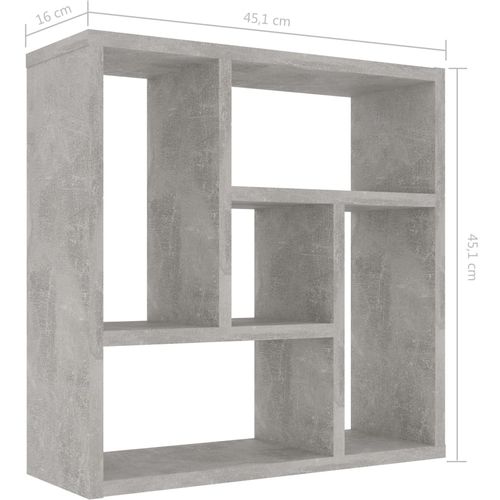 Zidna polica siva boja betona 45,1 x 16 x 45,1 cm od iverice slika 6