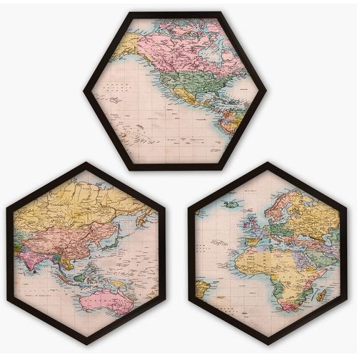 6GEN129602879 Multicolor Decorative Framed Painting (3 Pieces) slika 2