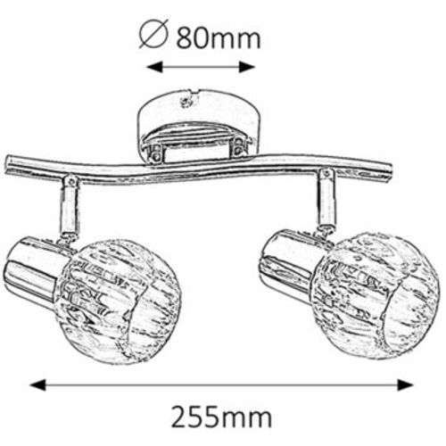 Rabalux Lauren spot E14 2x40W, hrom Spot rasveta slika 2