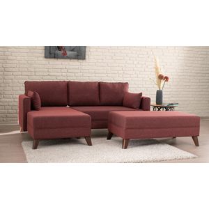 Atelier Del Sofa Kutna garnitura na razvlačenje, Bordo crvena, Bella Corner Sofa Left 2 - Claret Red