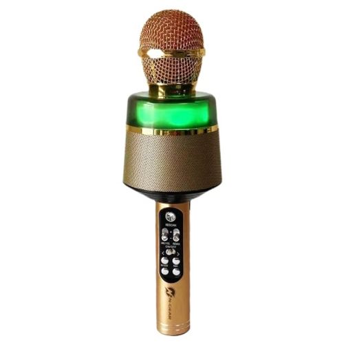 N-Gear mikrofon karaoke STAR MIC, BT, RGB svjetlosni efekti, baterija, zlatni slika 1