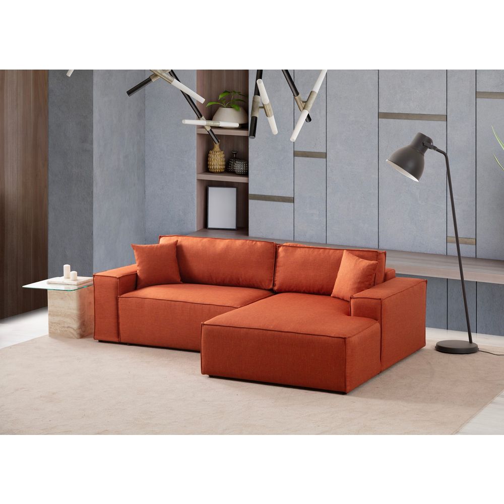 Pırlo Kutni Sofa na Razvlačenje - Narandžasti slika 3