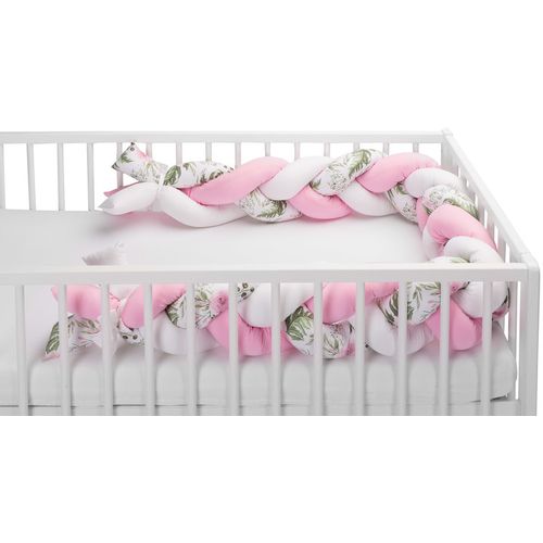 Sensillo pletenica - branik za dječji krevetić 210cm roza slika 4