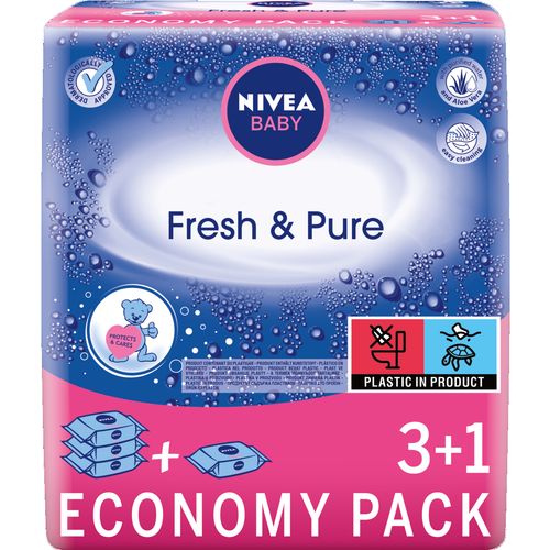 NIVEA Baby Fresh&Pure vlažne  maramice 4-pack 4x63 komada slika 1