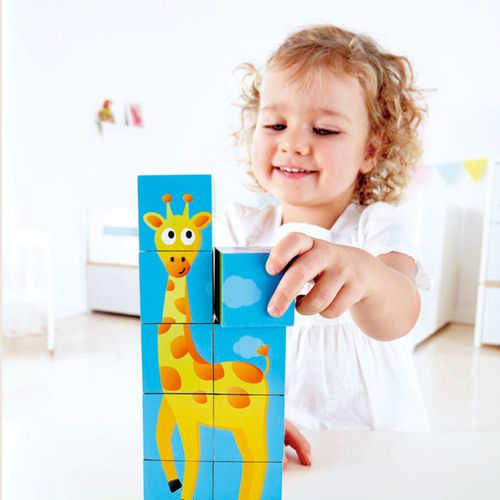 Hape puzzle kocke 6 slika divlje životinje slika 1