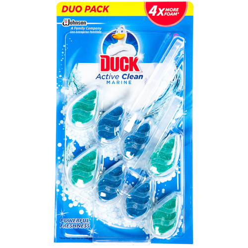 Duck® Active Clean osvježivač za WC školjku duplo pakiranje miris marine 2x38g slika 1