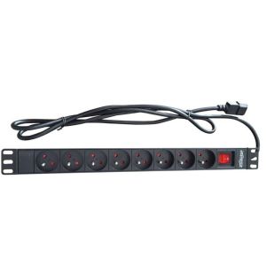 Kabl 230V razvodni PDU panel 19/1U sa 8 utičnih mesta,1.8m C14 (PDU-8SP-1U-C14)