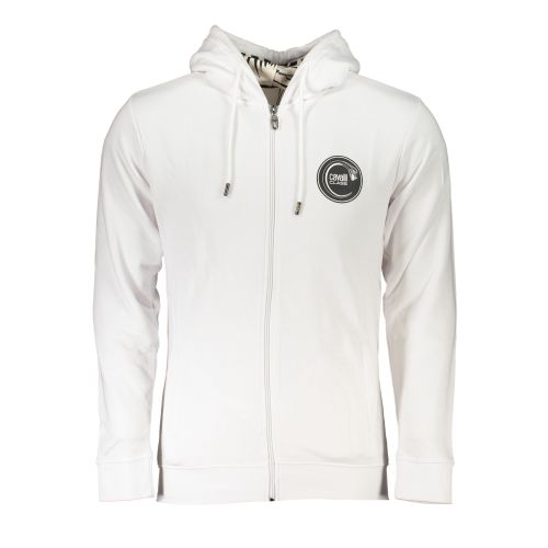 CAVALLI CLASS MEN'S WHITE ZIP SWEATSHIRT slika 1