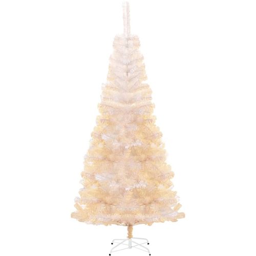 Umjetno božićno drvce s obojenim vrhovima bijelo 210 cm PVC slika 2