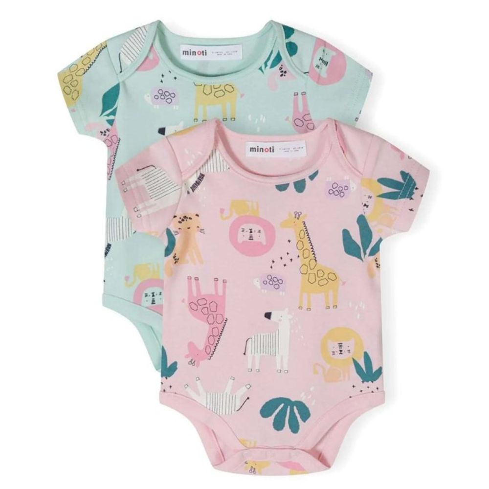 Minoti Bodi sa kratkim rukavima za bebe - Jungle, 9-12 mj - 2kom slika 1