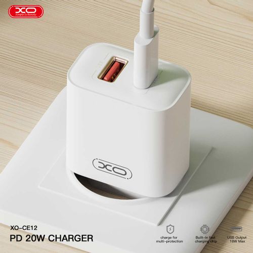 XO Brzi punjač USB-C 20W/USB-A 18W CE12 slika 2