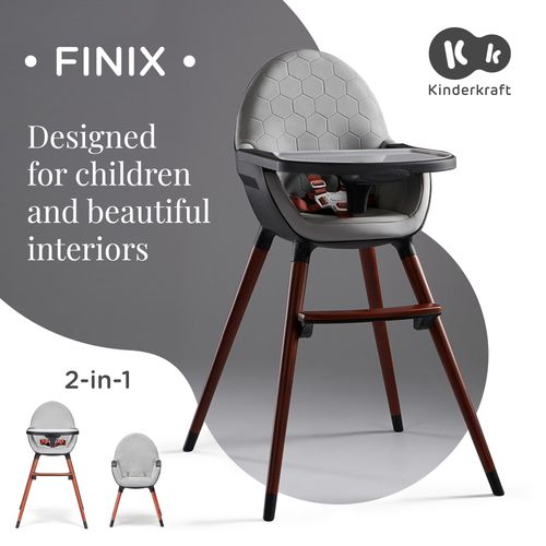 Kinderkraft Hranilica FINIX 2u1 siva slika 9