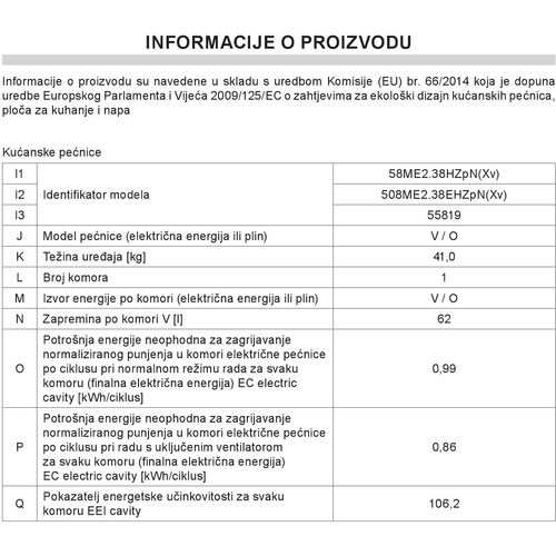 Amica kombinirani štednjak 58ME2.38HZpN(Xv) inox (55819) slika 10