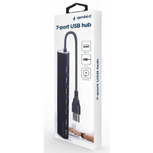 UHB-U2P7-04 Gembird USB 2.0 7-port hub, black A slika 4