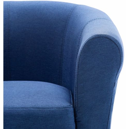 2-dijelni set fotelje i taburea od tkanine plavi slika 7