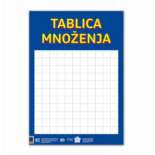 Tablica za množenje do 100, prazna, za ručni unos poster slika 1