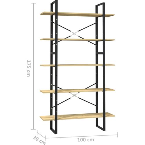 Ormarić za knjige s 5 razina 100 x 30 x 175 cm od borovine slika 11