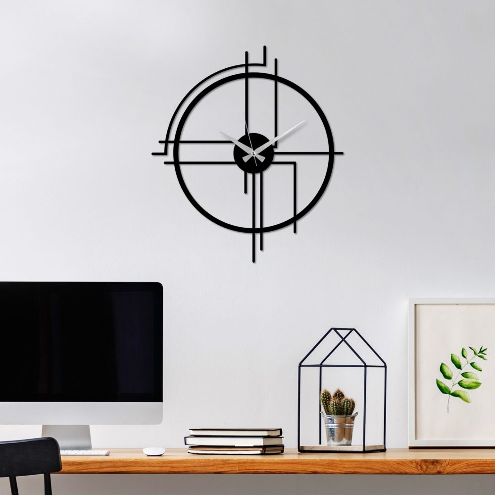Decorative metal wall clock Minimal, colour: black slika 3