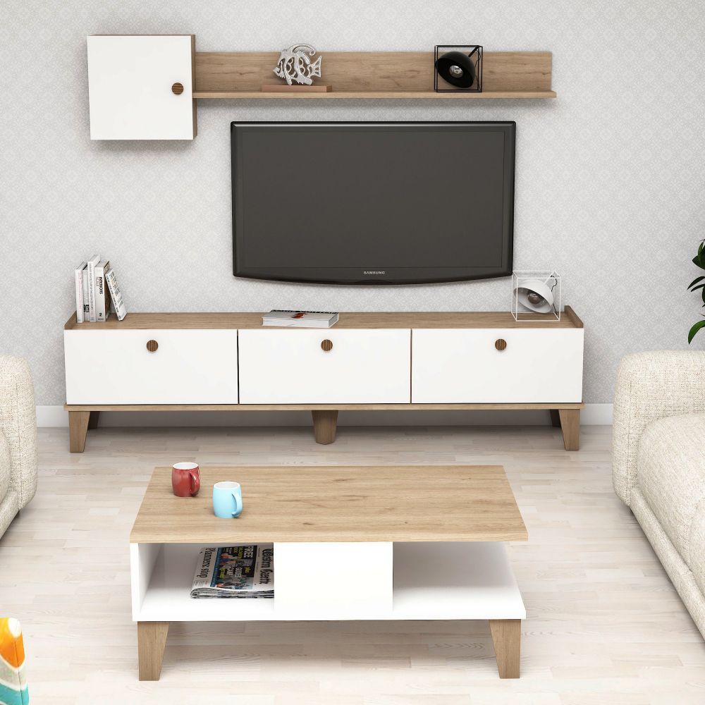 Set Namještaja za Dnevni Boravak Sumer 1 Oak White slika 2