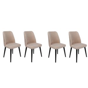 Tutku-306 V4 Set Stolica (4 Komada) - Crna i Krem