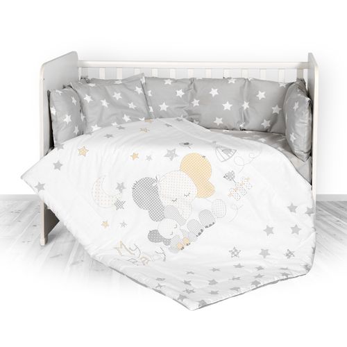 LORELLI LILY 4-dijelni Set Posteljine Ranforce Gray Elephant Stars 120 x 60 cm slika 1