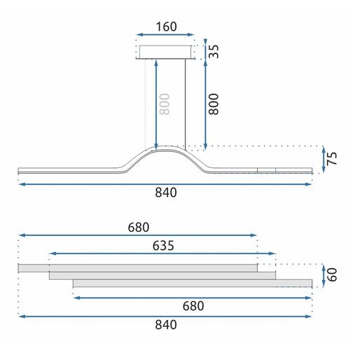 TOOLIGHT Viseća LED stropna svjetiljka APP807-CP + PILOT slika 13