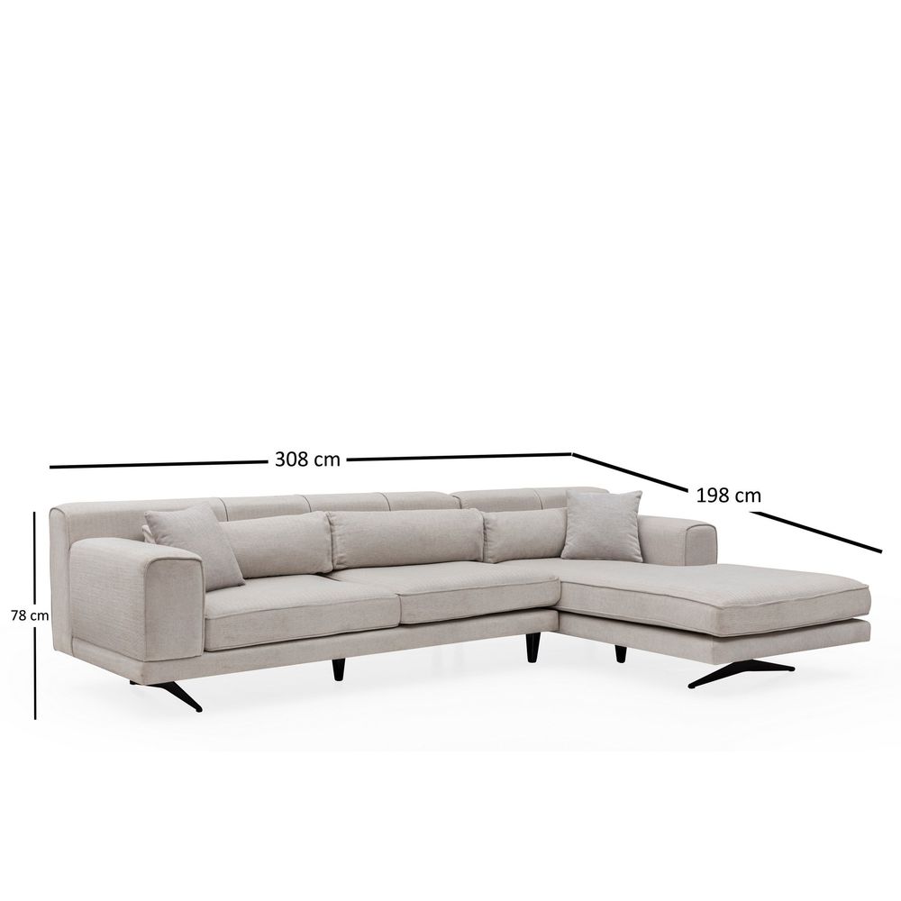 Jivago Corner Right (L2-Chl) - Bež Ugaona Sofa slika 13