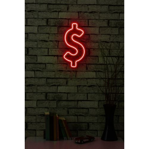 Wallity Ukrasna plastična LED rasvjeta, Dollar Sign - Red slika 3