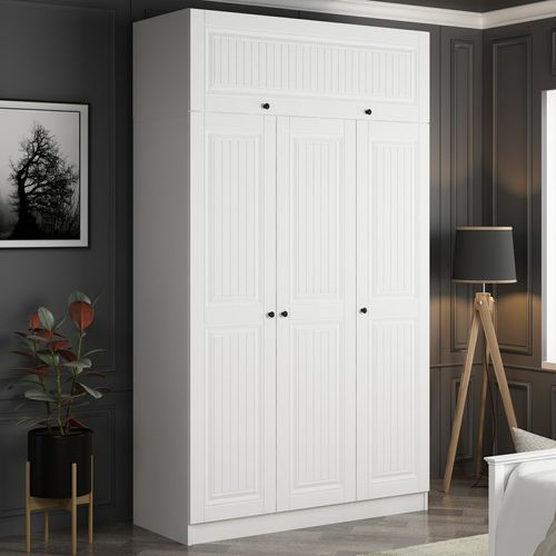 Minar 3 Mebran Kapak 2 Çekmece 255 - White White Wardrobe slika 2