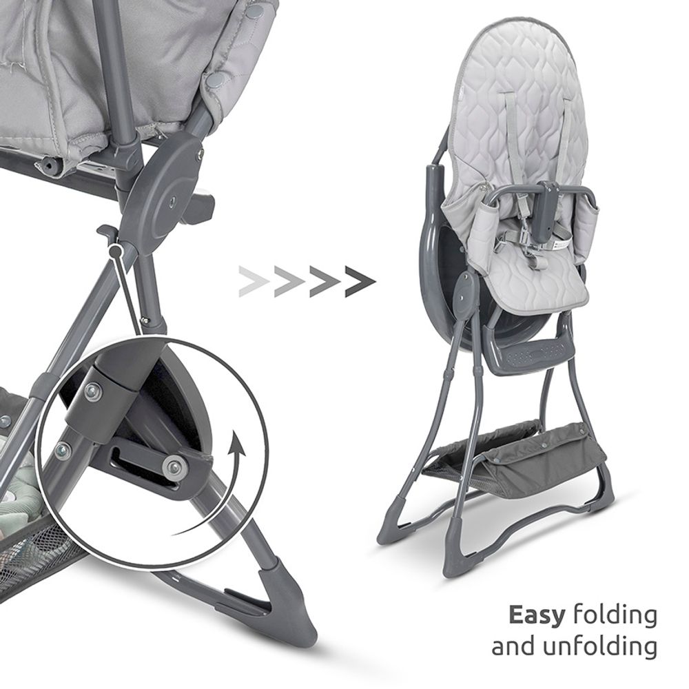 Lorelli Hranilica za bebe Bonbon, Grey Leather slika 8