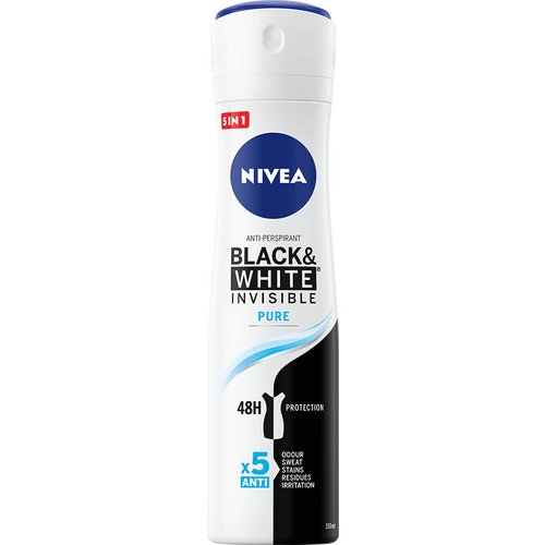 NIVEA Black&White Invisible Pure dezodorans u spreju 150ml slika 1