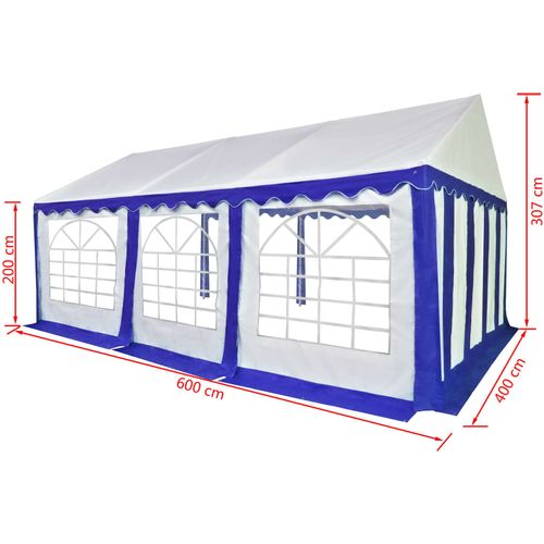 Vrtni šator od PVC-a 4 x 6 plavo-bijeli slika 41