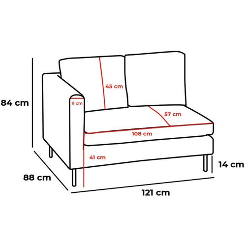 Atelier Del Sofa Kutna garnitura, Sivo, Mino - Grey slika 11