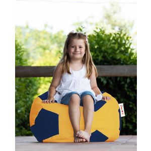 Atelier Del Sofa Vreća za sjedenje, Football Kids Pouf - Yellow, Dark Blue