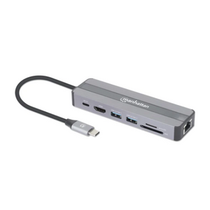 Docking station Manhattan 153928 7in1 USB-C - HDMI/2xUSB 3.0/LAN/CR/PD 87W