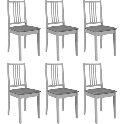Blagovaonske stolice od masivnog drva s jastucima 6 kom sive slika 17