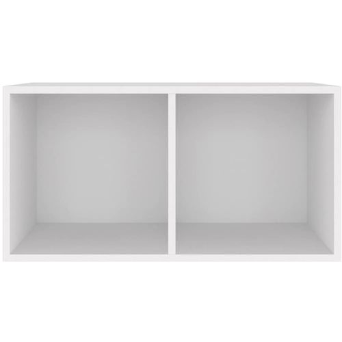 Kutija za pohranu vinilnih ploča bijela 71 x 34 x 36 cm drvena slika 21