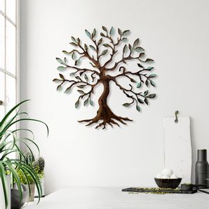 Tree - 1 Multicolor Decorative Metal Wall Accessory