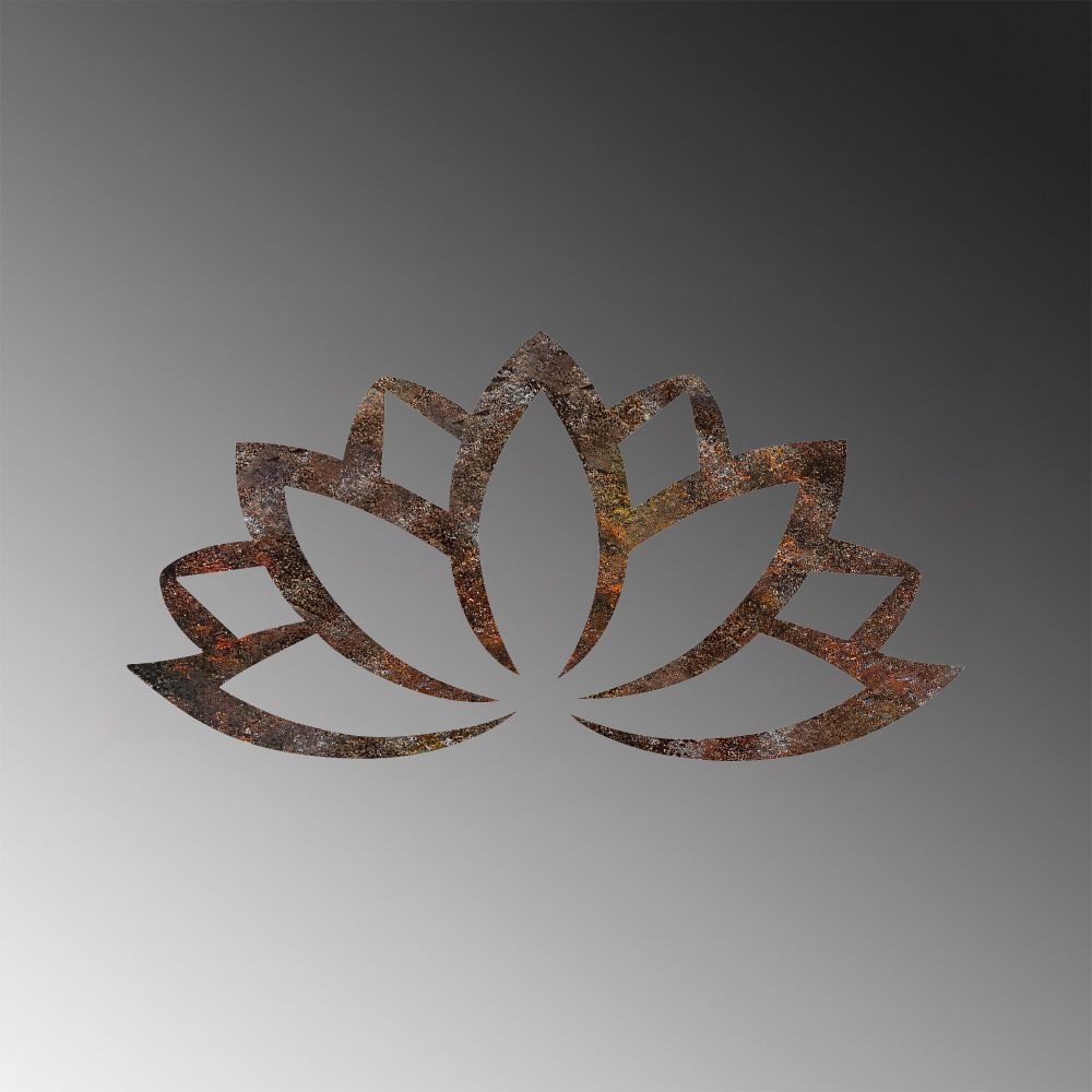 Decorative metal wall accessory Rusty Lotus, colour: antiquation slika 6