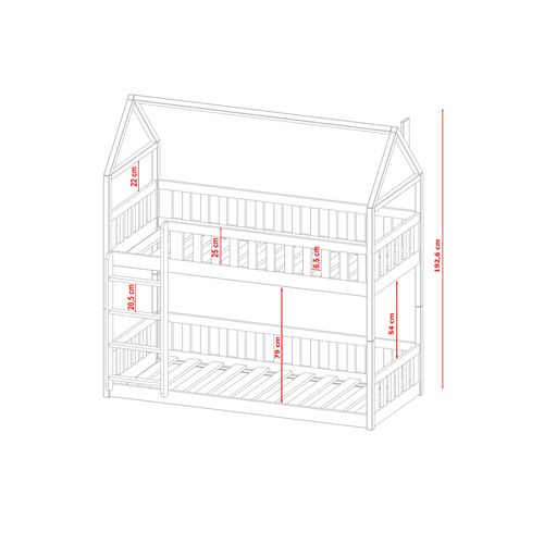 Drveni dječji krevet na kat Pola - svijetlo drvo - 200*90 cm slika 2
