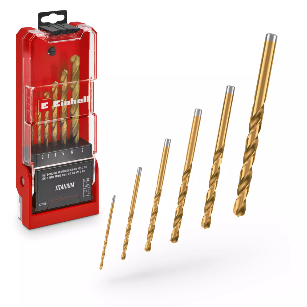 Einhell set borera za metal HSS-G 2 - 8 mm, 6 kom, Titanium slika 1