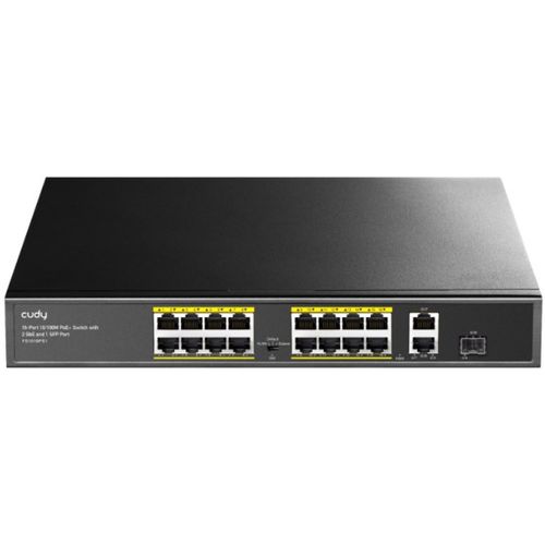 Cudy FS1018PS1 16-Port 10/100M PoE+Switch, 1Gbit Uplink + 1Gbit Combo SFP Port, 200W( PFS4218-16ET- slika 1