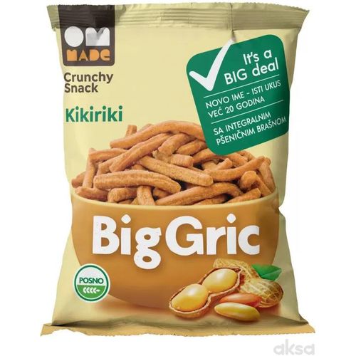 OM Made Big Gric integralni štapići kikiriki 70g slika 1